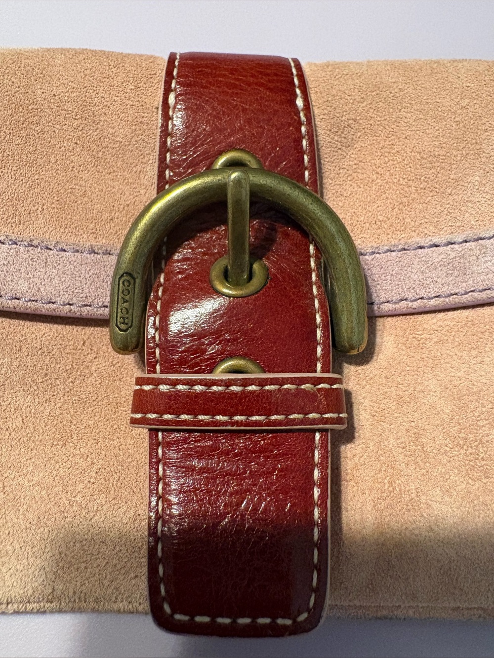 Coach Y2K Pink/Purple Suede and Leather Small Soho Wristlet Clutch— FLAWS! - Picture 8 of 15